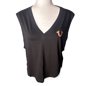 NWT True Religion Boxy TRBJ Tank with Lucky‎ Horseshoe & Buddha Graphic